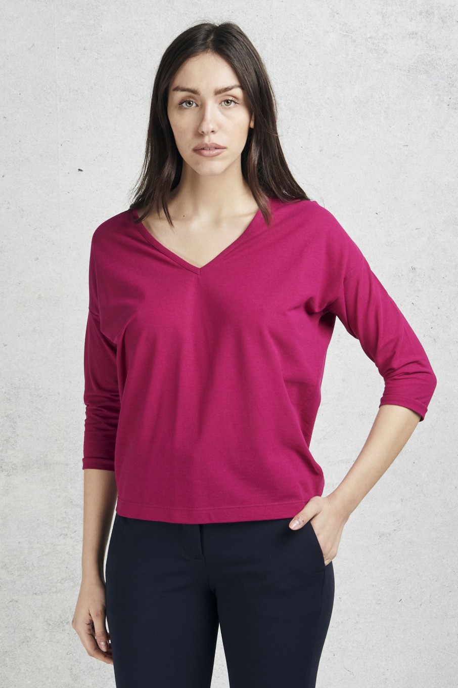 Donna zanone Maglie | Maglia Scollo V Manica 3/4 Multicolor Donna