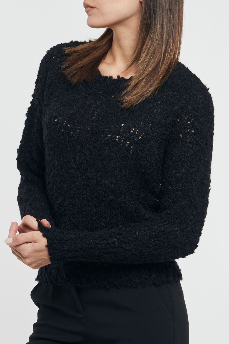 Donna zanone Maglie | Maglia Girocollo Nero Donna