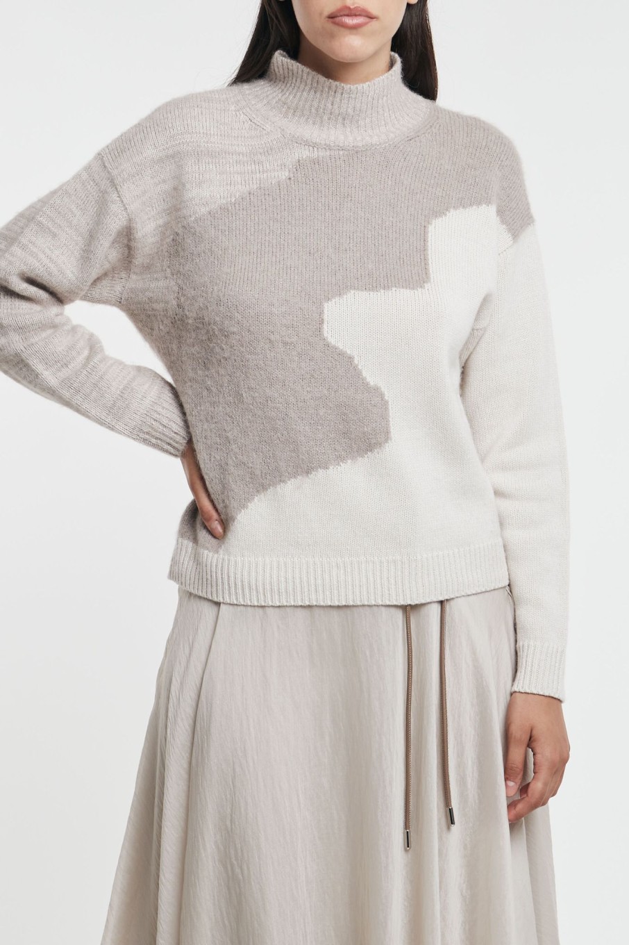 Donna peserico Maglie | Maglia Tricot Lana Seta E Cashmere Multicolor Donna