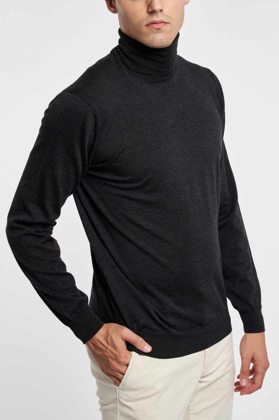 Uomo hindustrie Maglie | Maglia Dolcevita Royal Merino Nero