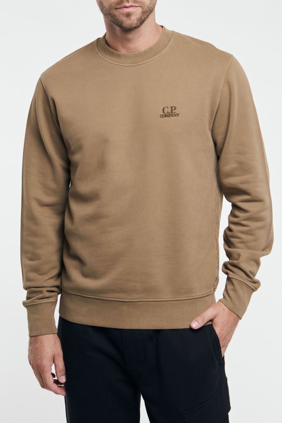 Uomo c.p. company Felpe | Cp Company Brushed Emerized Diagonal Fleece Logo Sweatshirt Multicolor Uomo