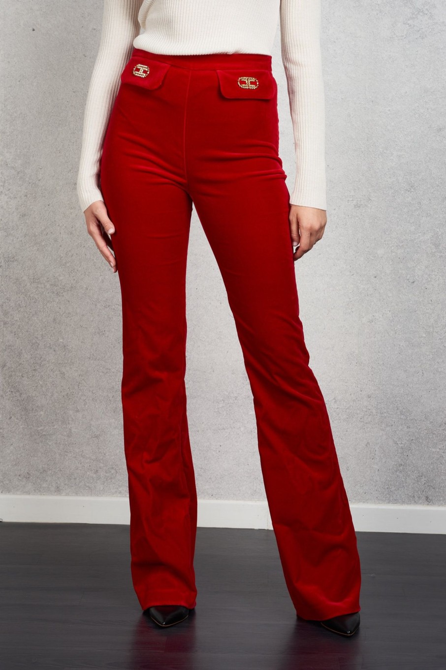 Donna elisabetta franchi Pantaloni | Pantalone Rosso Donna