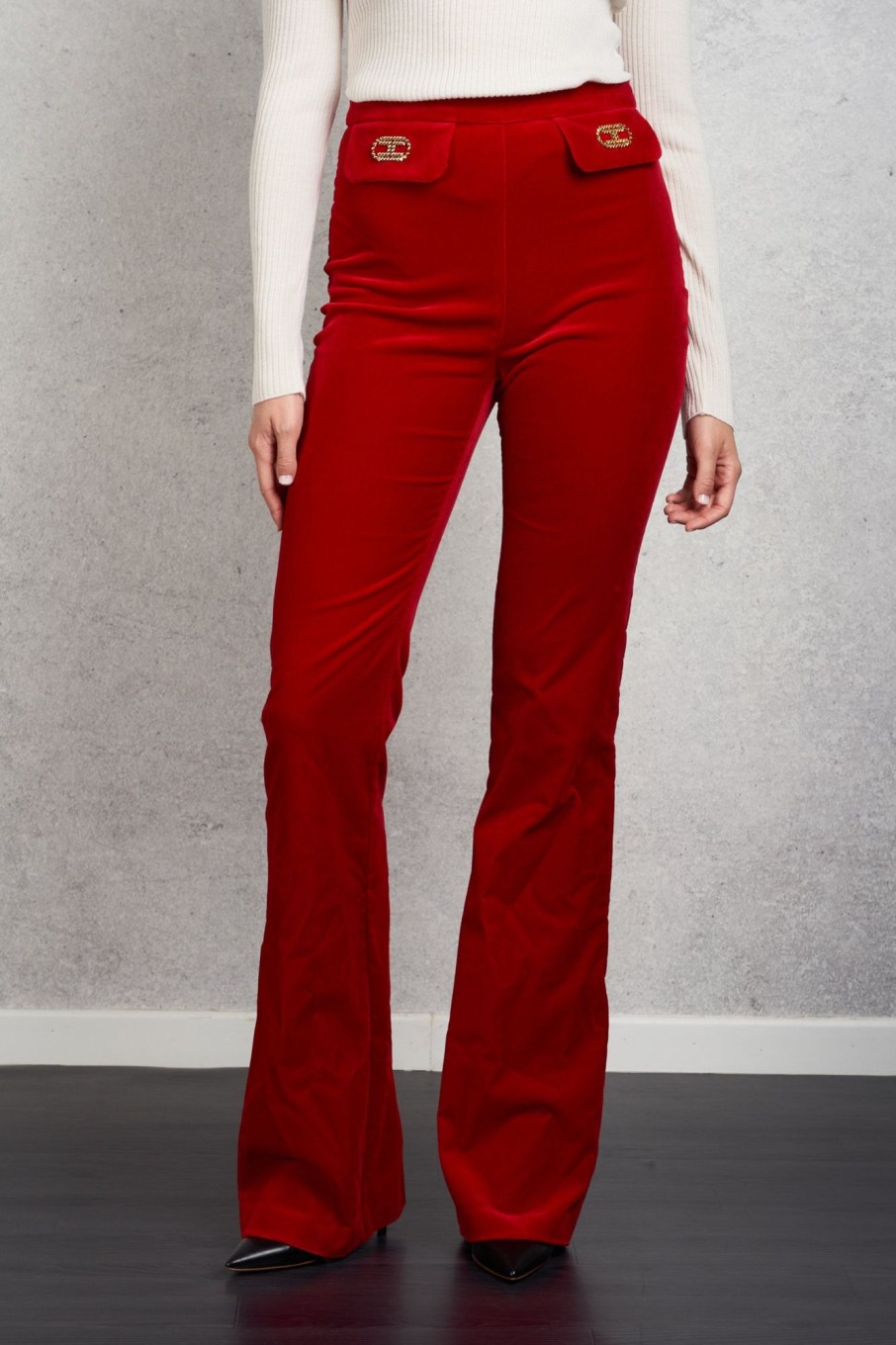 Donna elisabetta franchi Pantaloni | Pantalone Rosso Donna