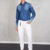 Uomo giannetto portofino Camicie | Camicia Denim Snow Wash Blu Uomo