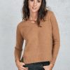 Donna purotatto Maglie | V Neck Sweater Marrone Donna