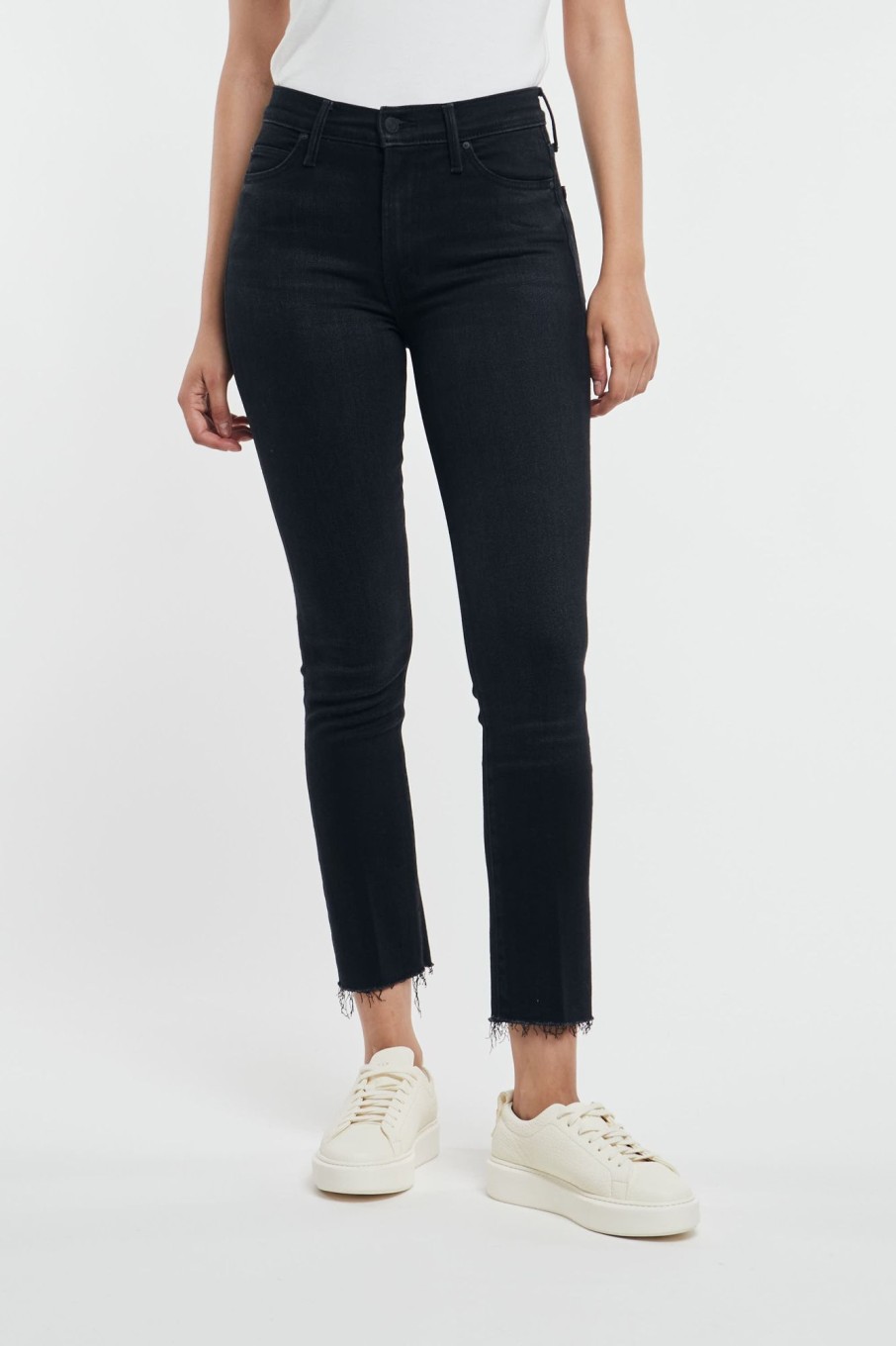 Donna mother Jeans | The Rascal Ankle Snippet Nero Donna