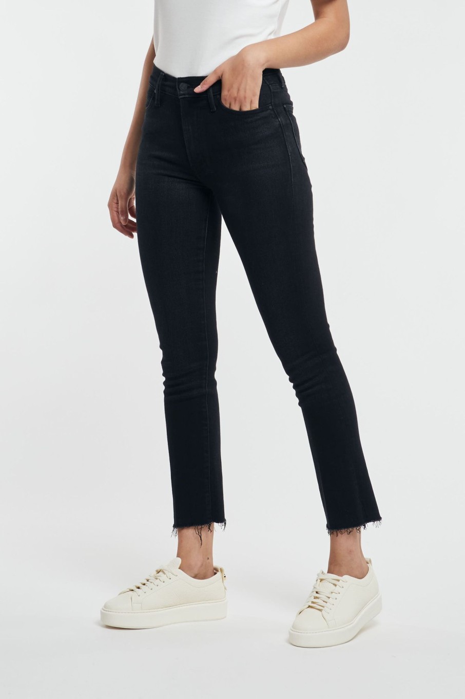 Donna mother Jeans | The Rascal Ankle Snippet Nero Donna