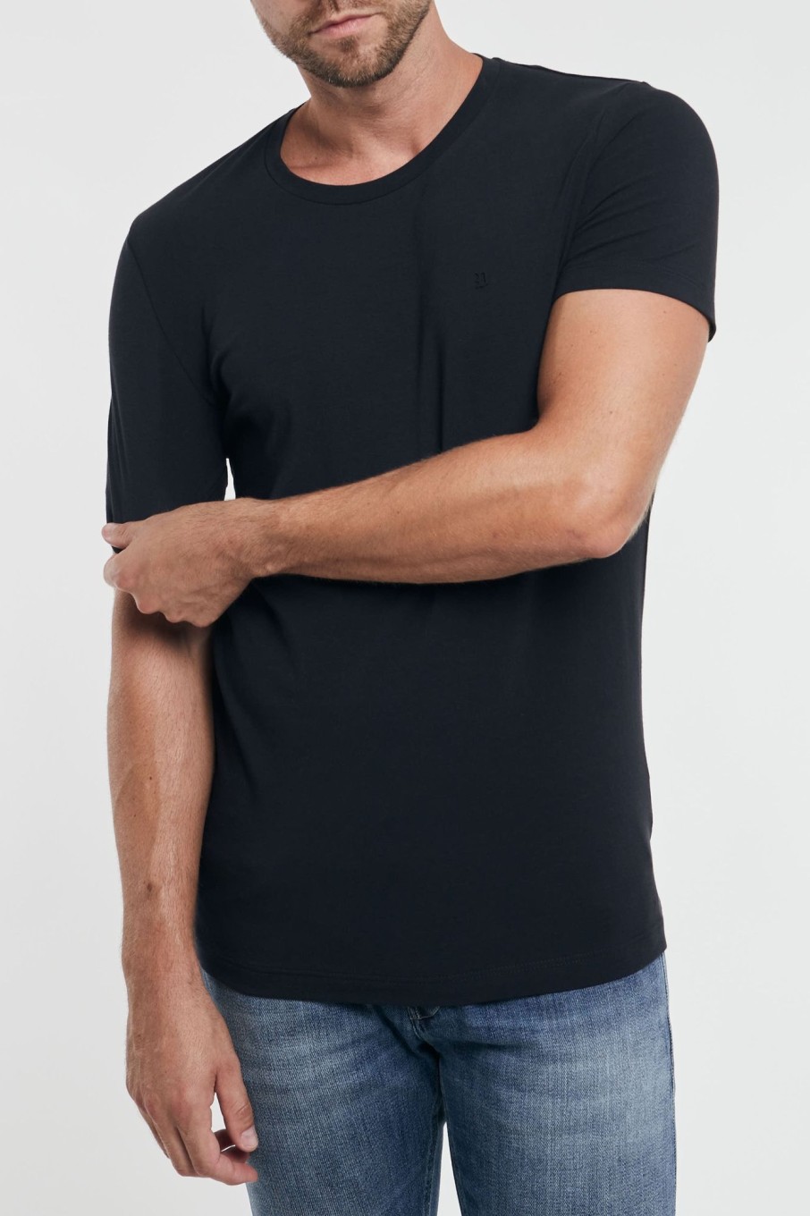 Uomo dondup T-Shirts | T-Shirt Blu Uomo