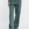 Donna peserico Pantaloni | Pantalone Gabardina Di Cotone Verde Donna