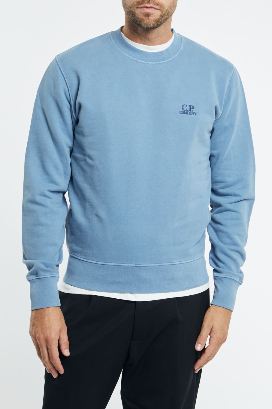 Uomo c.p. company Felpe | Sweatshirt Brushed Emerized Diagonal Fleece Logo Multicolor