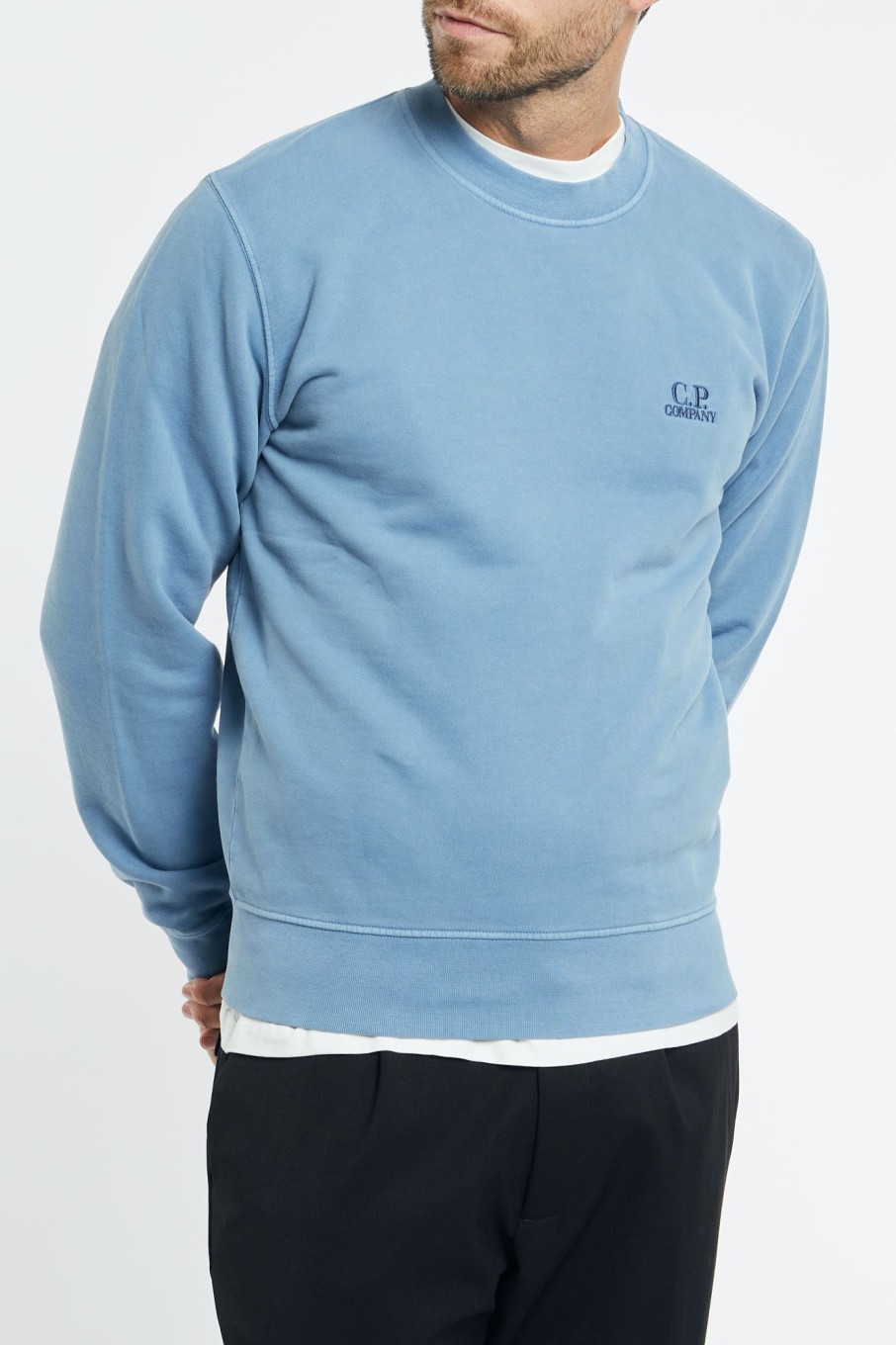 Uomo c.p. company Felpe | Sweatshirt Brushed Emerized Diagonal Fleece Logo Multicolor