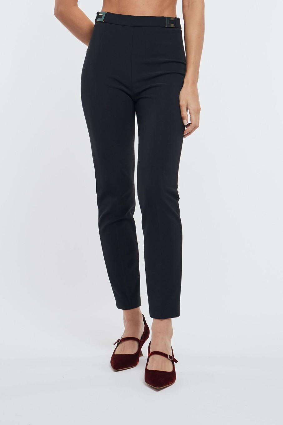 Donna elisabetta franchi Pantaloni | Pantalone Nero Donna