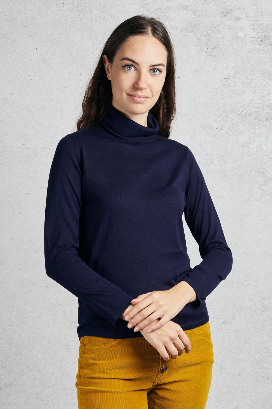 Donna kangra Maglie | Maglia Dolcevita Blu Donna