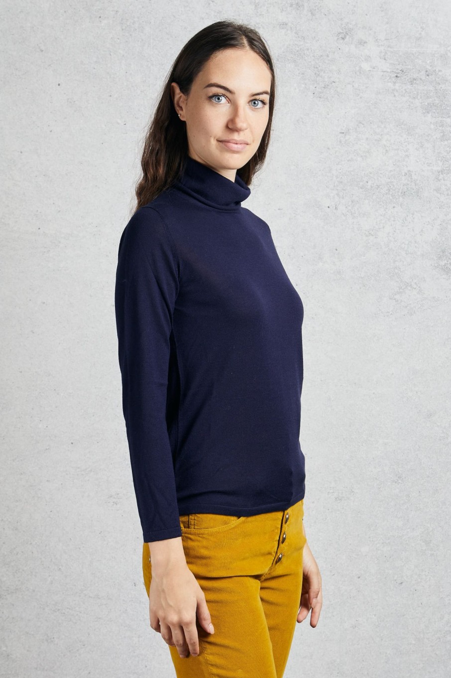 Donna kangra Maglie | Maglia Dolcevita Blu Donna