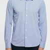 Uomo rrd Camicie | Oxford Jacquard Open Week-End Shirt Azzurro Uomo