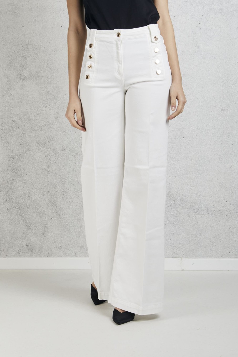 Donna elisabetta franchi Jeans | Jeans Vita Alta Bianco Donna