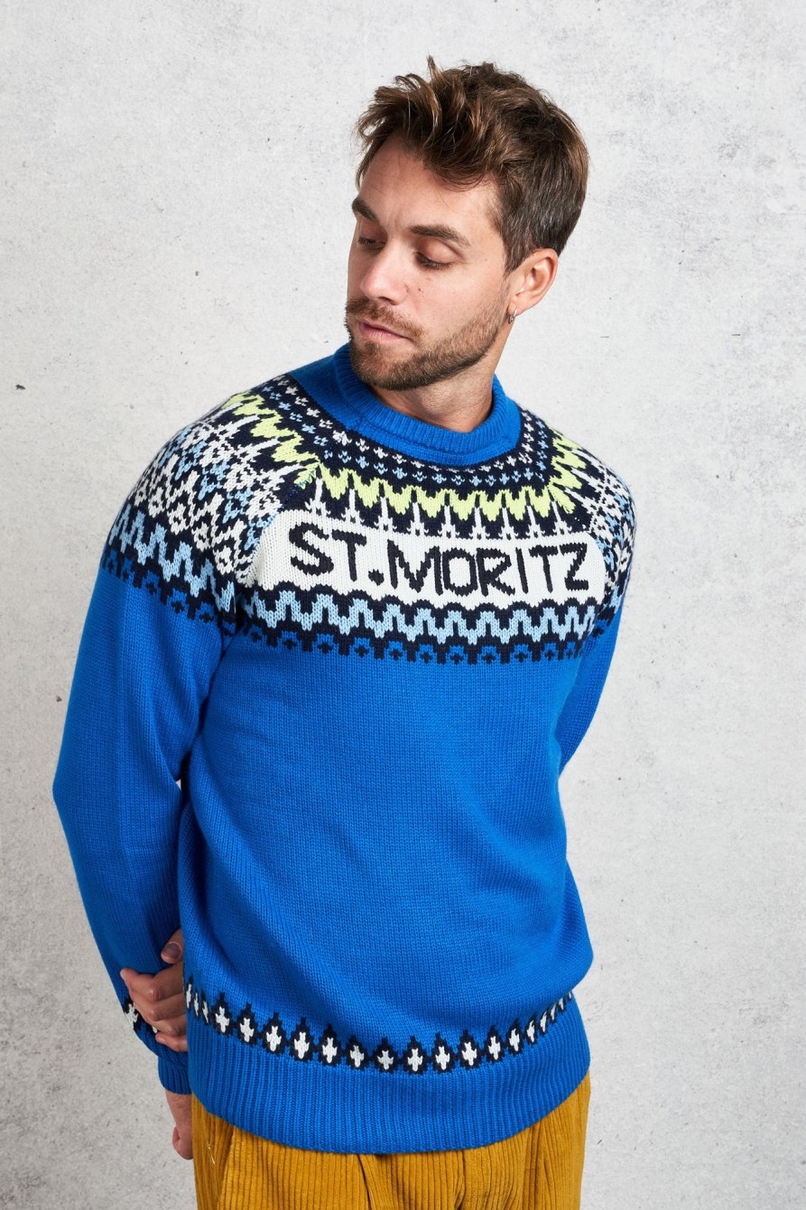 Uomo mc2 saint barth Maglie | Round-Neck Sweater Blu Uomo