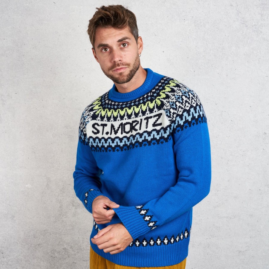 Uomo mc2 saint barth Maglie | Round-Neck Sweater Blu Uomo