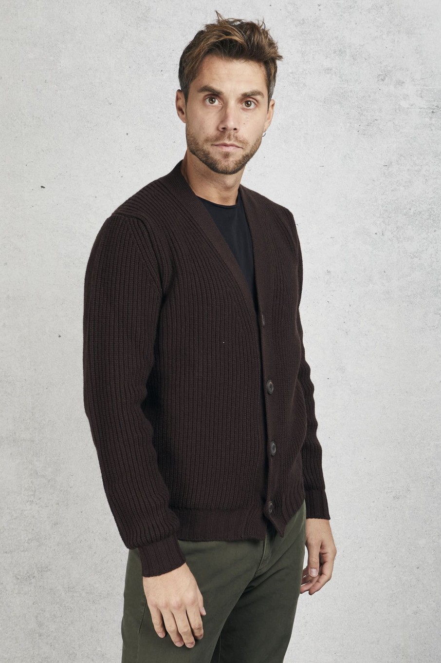 Uomo filippo de laurentiis Maglie | Cardigan Marrone Uomo