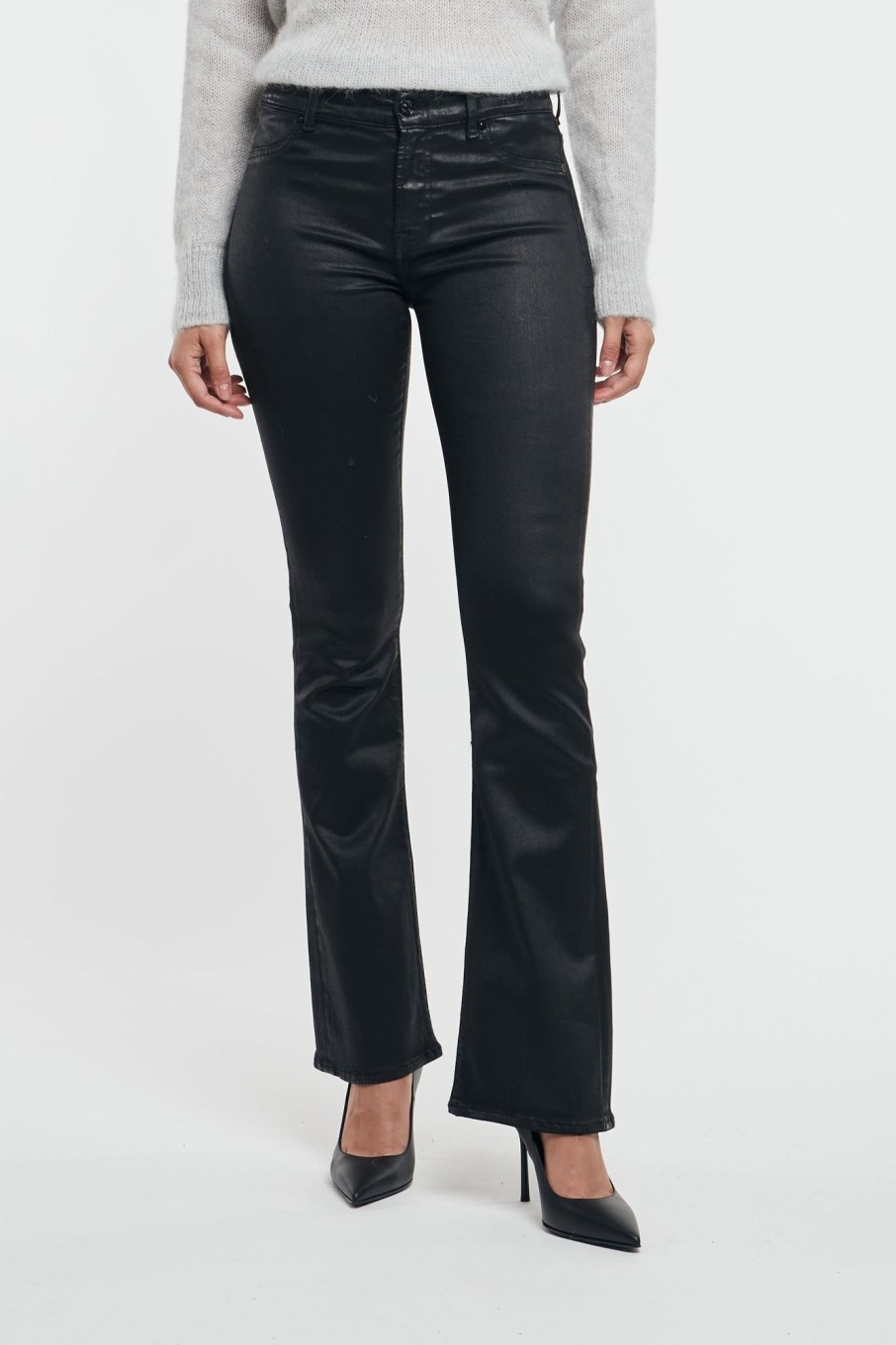 Donna 7 for all mankind Jeans | Modern Coated Slim Illusion Nero Donna