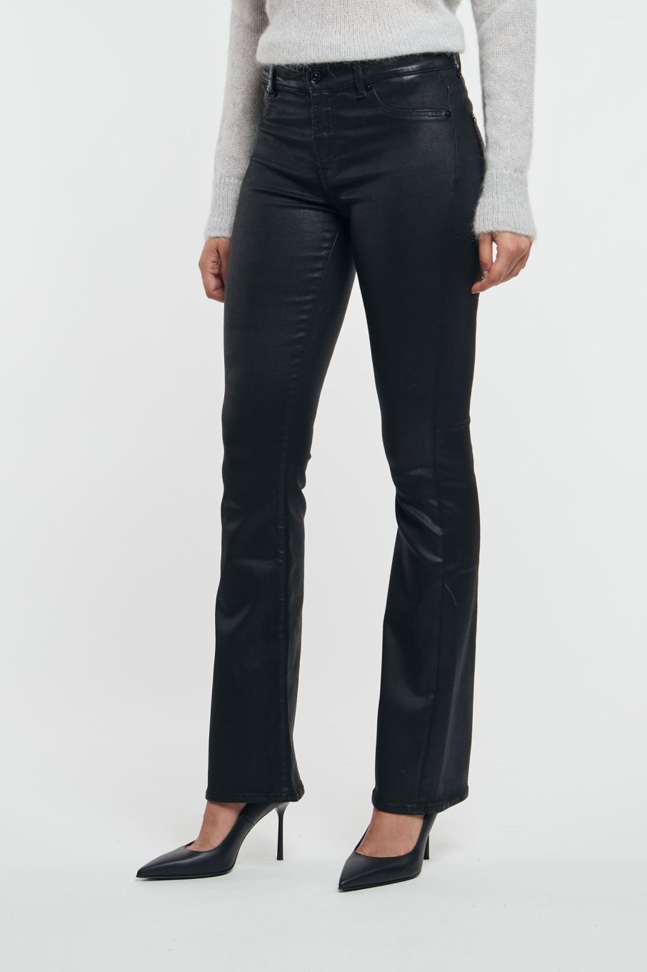 Donna 7 for all mankind Jeans | Modern Coated Slim Illusion Nero Donna