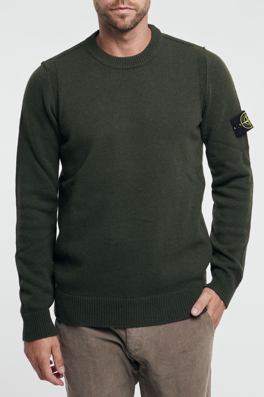 Uomo stone island Maglie | Maglia Lambswool Verde