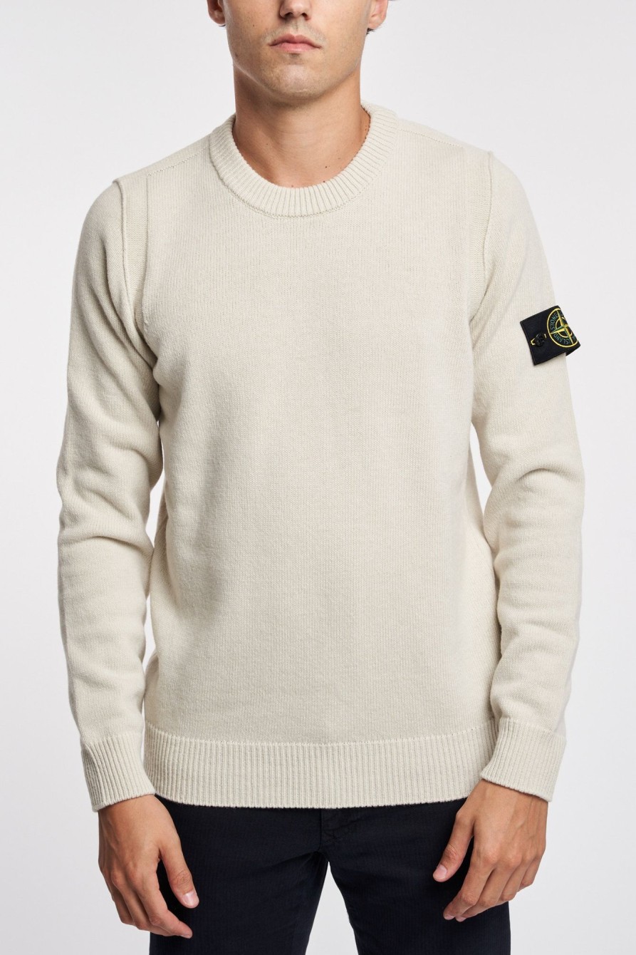 Uomo stone island Maglie | Maglia Lambswool Beige