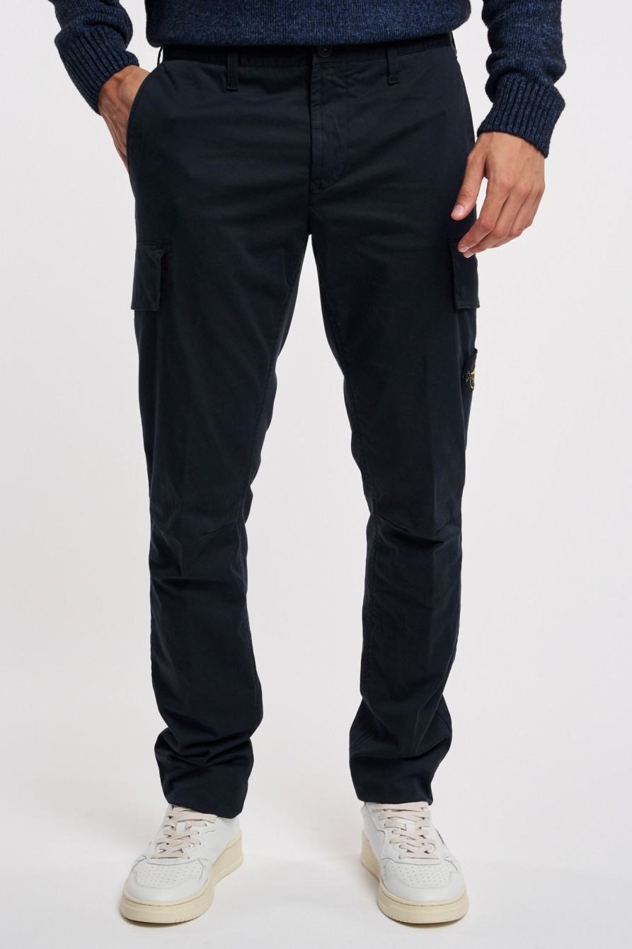 Uomo stone island Pantaloni | Pantalone Con Tasconi Blu