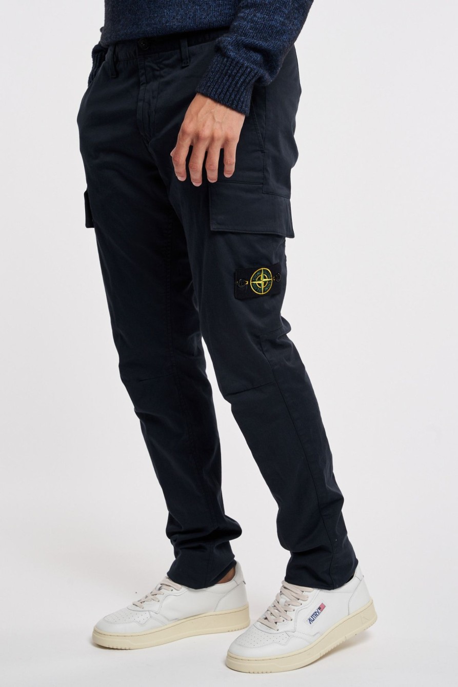 Uomo stone island Pantaloni | Pantalone Con Tasconi Blu