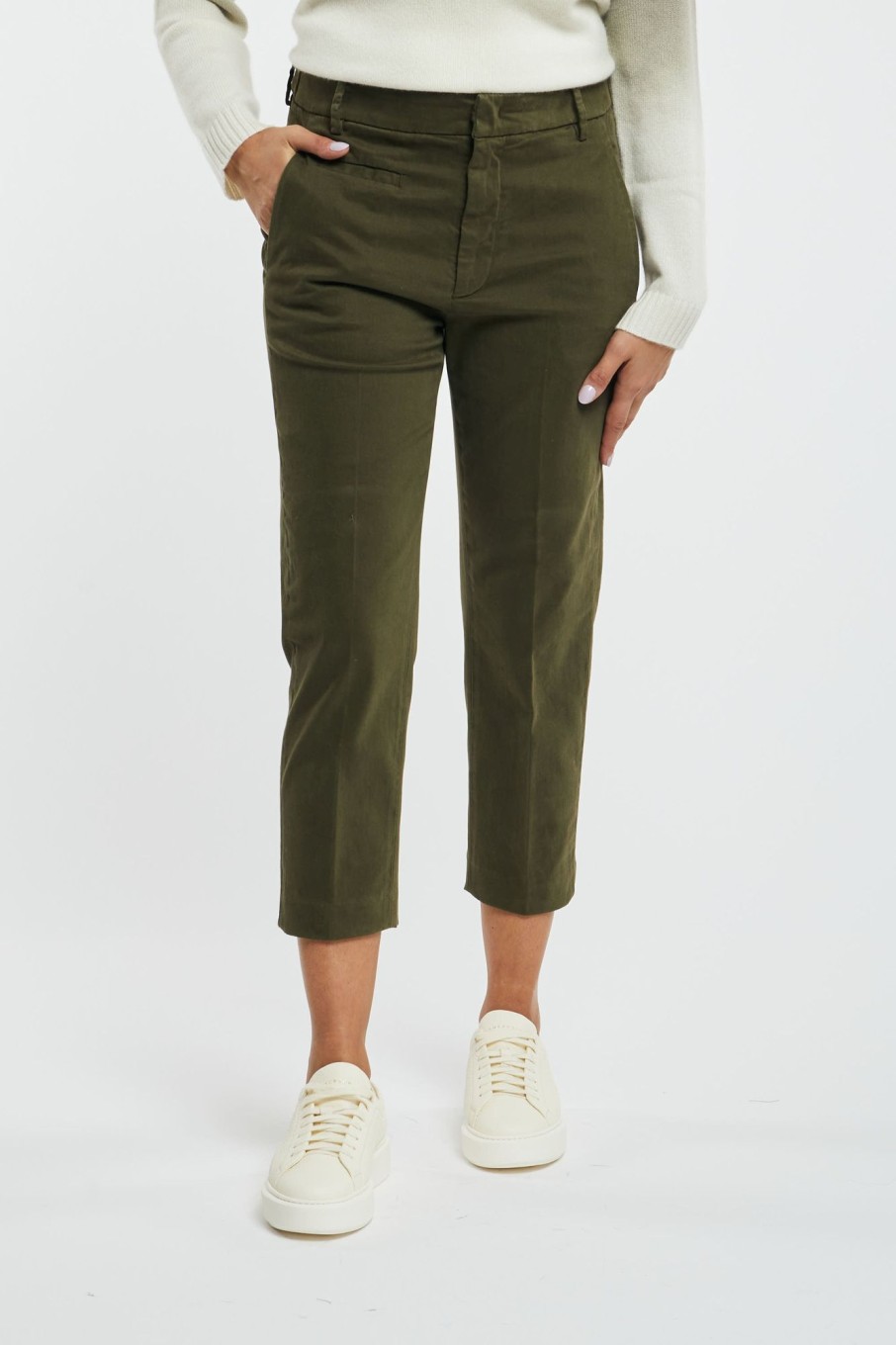 Donna dondup Pantaloni | Pantalone Gabardina Arile Verde