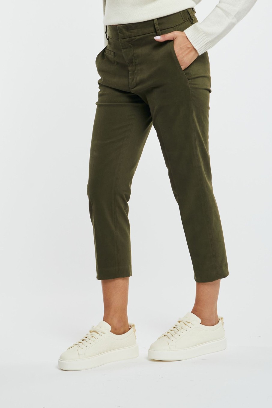 Donna dondup Pantaloni | Pantalone Gabardina Arile Verde