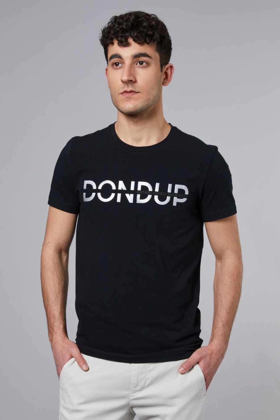 Uomo dondup T-Shirts | T-Shirt Bianco Uomo