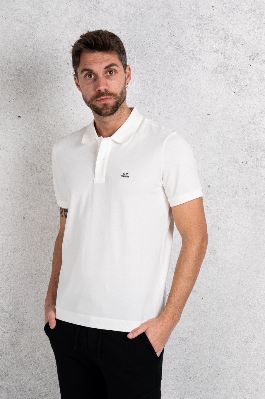 Uomo c.p. company Polo | Polo Bianco Uomo