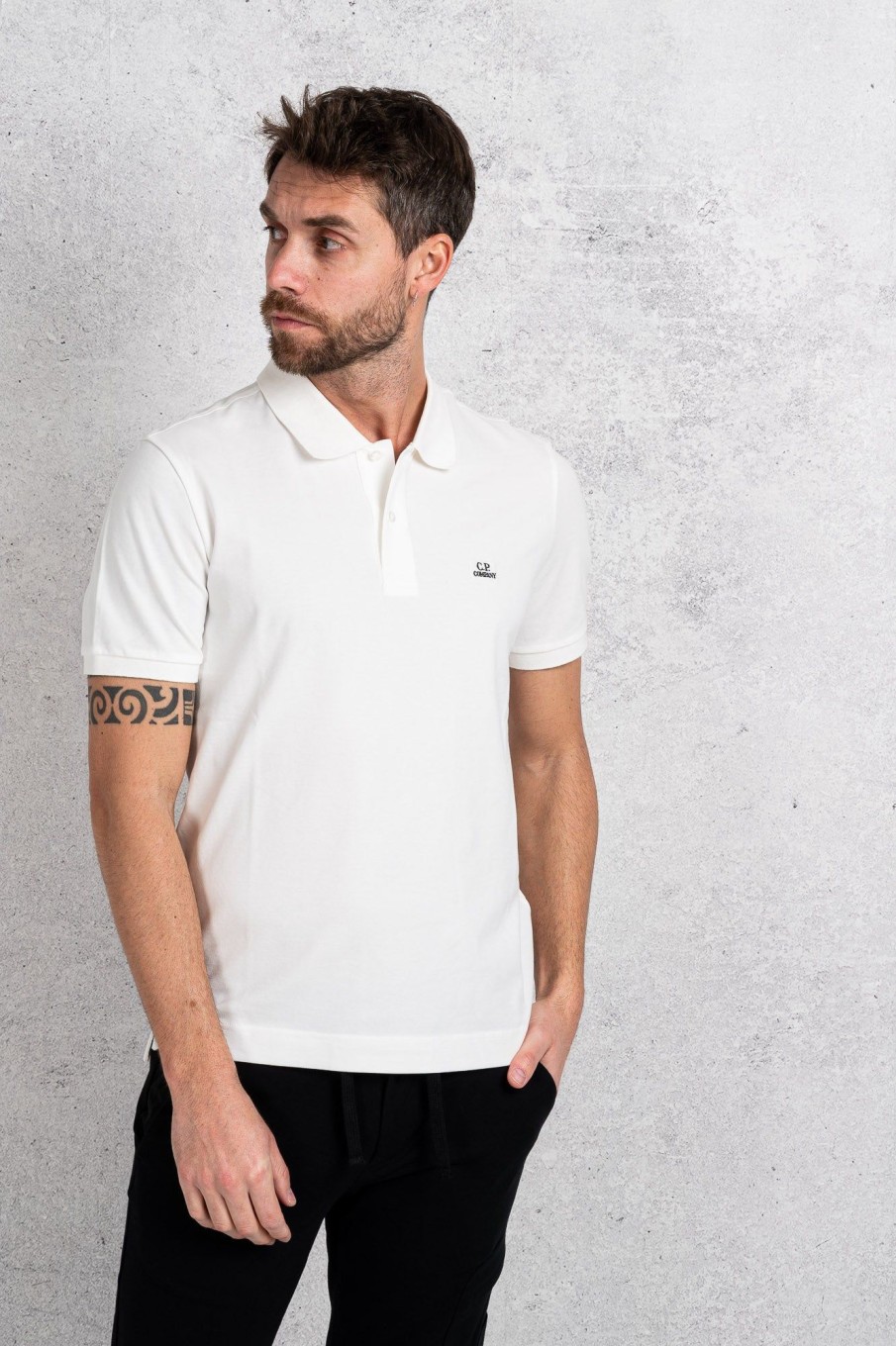 Uomo c.p. company Polo | Polo Bianco Uomo