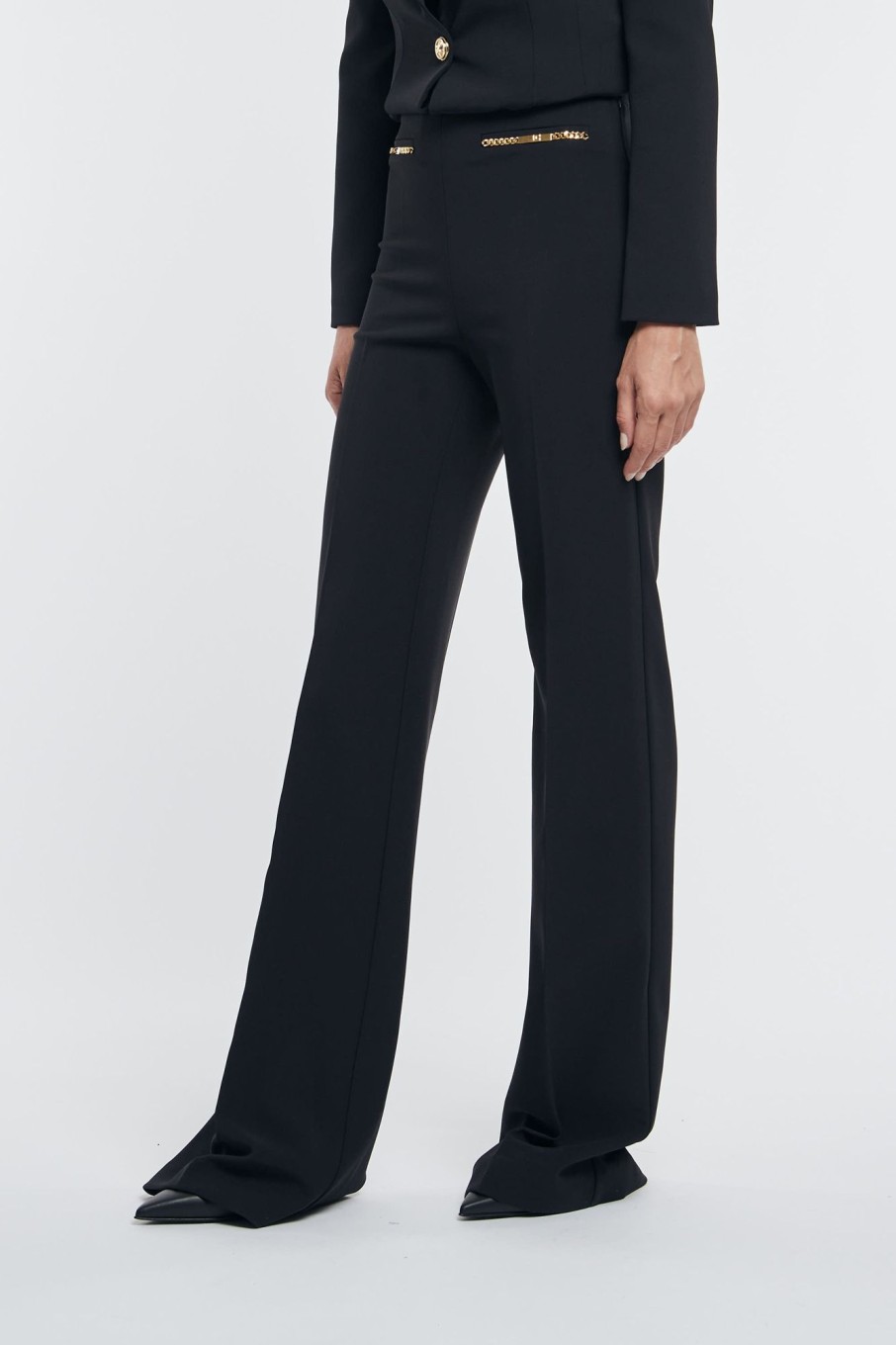 Donna elisabetta franchi Pantaloni | Pantalone Nero Donna