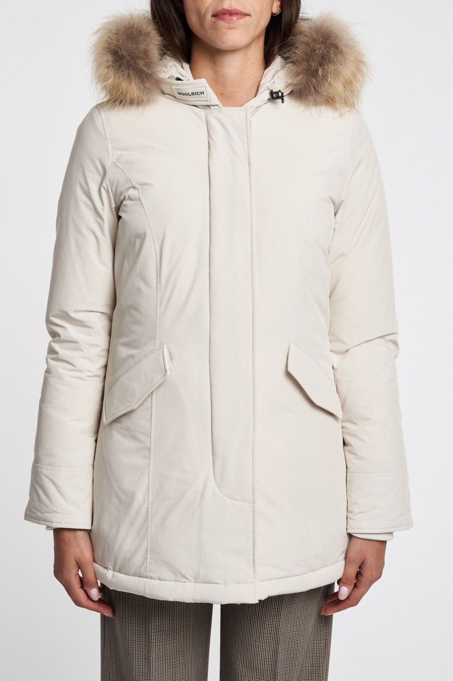 Donna woolrich Giacche | Parka Luxury Arctic Raccoon Bianco