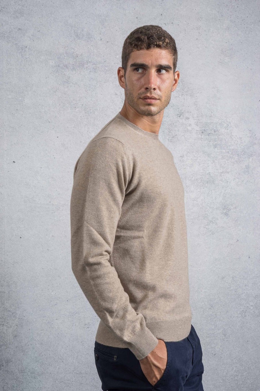 Uomo hindustrie Maglie | Maglia Girocollo Cashmere 2 Fili Marrone Uomo