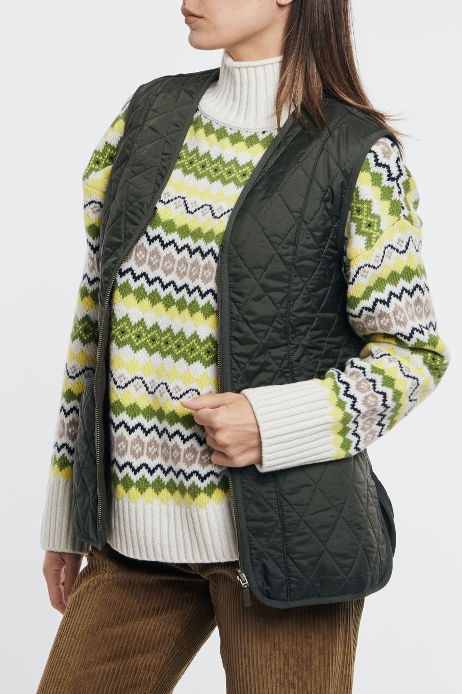 Donna barbour Giacche | Lady Fleece Betty Verde Donna