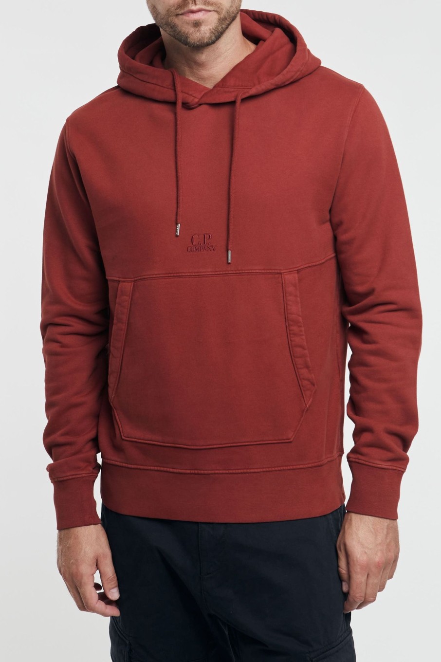 Uomo c.p. company Felpe | Cp Company Brushed Emerized Diagonal Fleece Logo Hoodie Multicolor Uomo