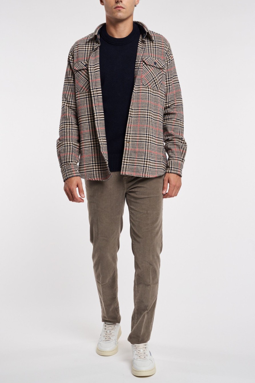 Uomo barbour Giubbotti | Giubbino Camicia Multicolor Con Dettagli Stone