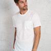 Uomo mc2 saint barth T-Shirts | Linen T-Shirt With Front Pocket Bianco Uomo