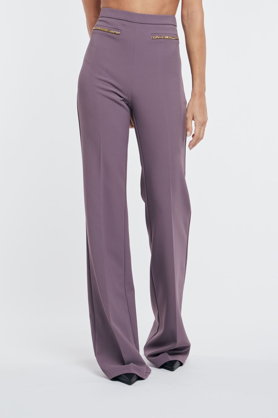 Donna elisabetta franchi Pantaloni | Pantalone Viola Donna