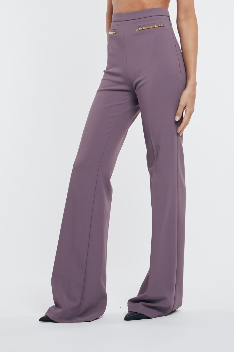 Donna elisabetta franchi Pantaloni | Pantalone Viola Donna