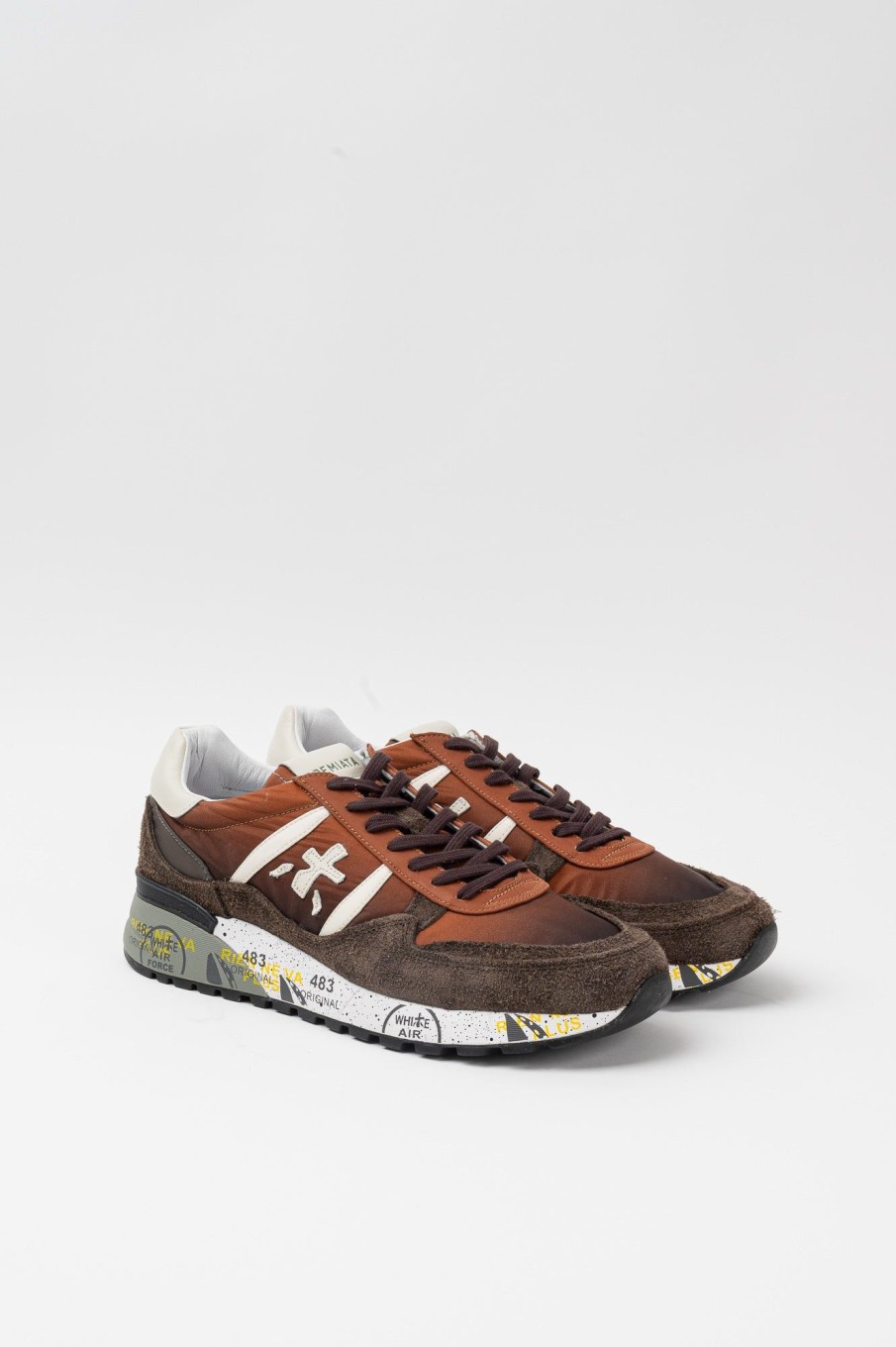 Uomo premiata Sneakers | Sneakers Multicolor In Pelle/Tessuto