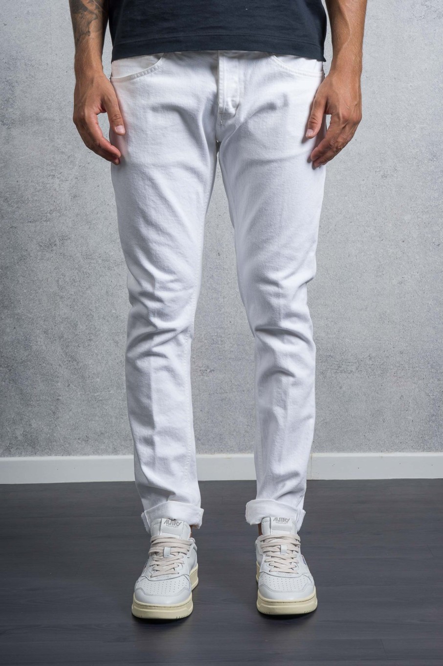 Uomo dondup Jeans | Jeans George Bianco Uomo