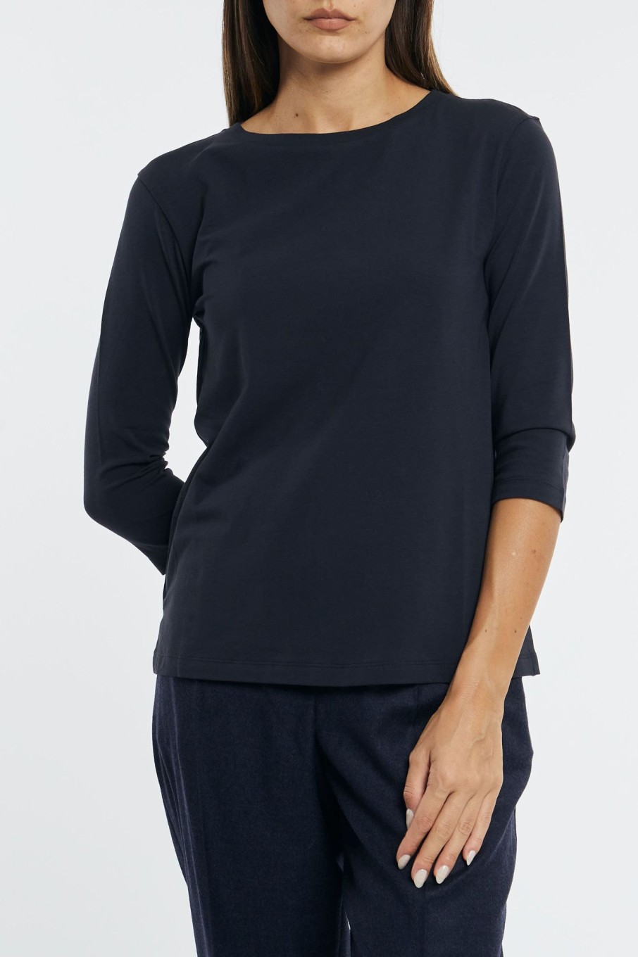 Donna maxmara T-Shirt | T-Shirt Manica 3/4 Blu Donna