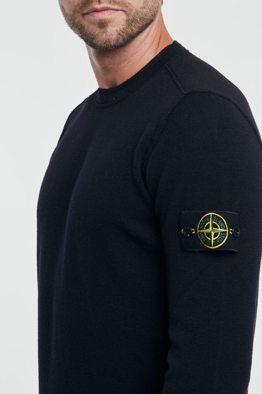 Uomo stone island Maglie | Maglia Lana Elasticizzata Blu Uomo