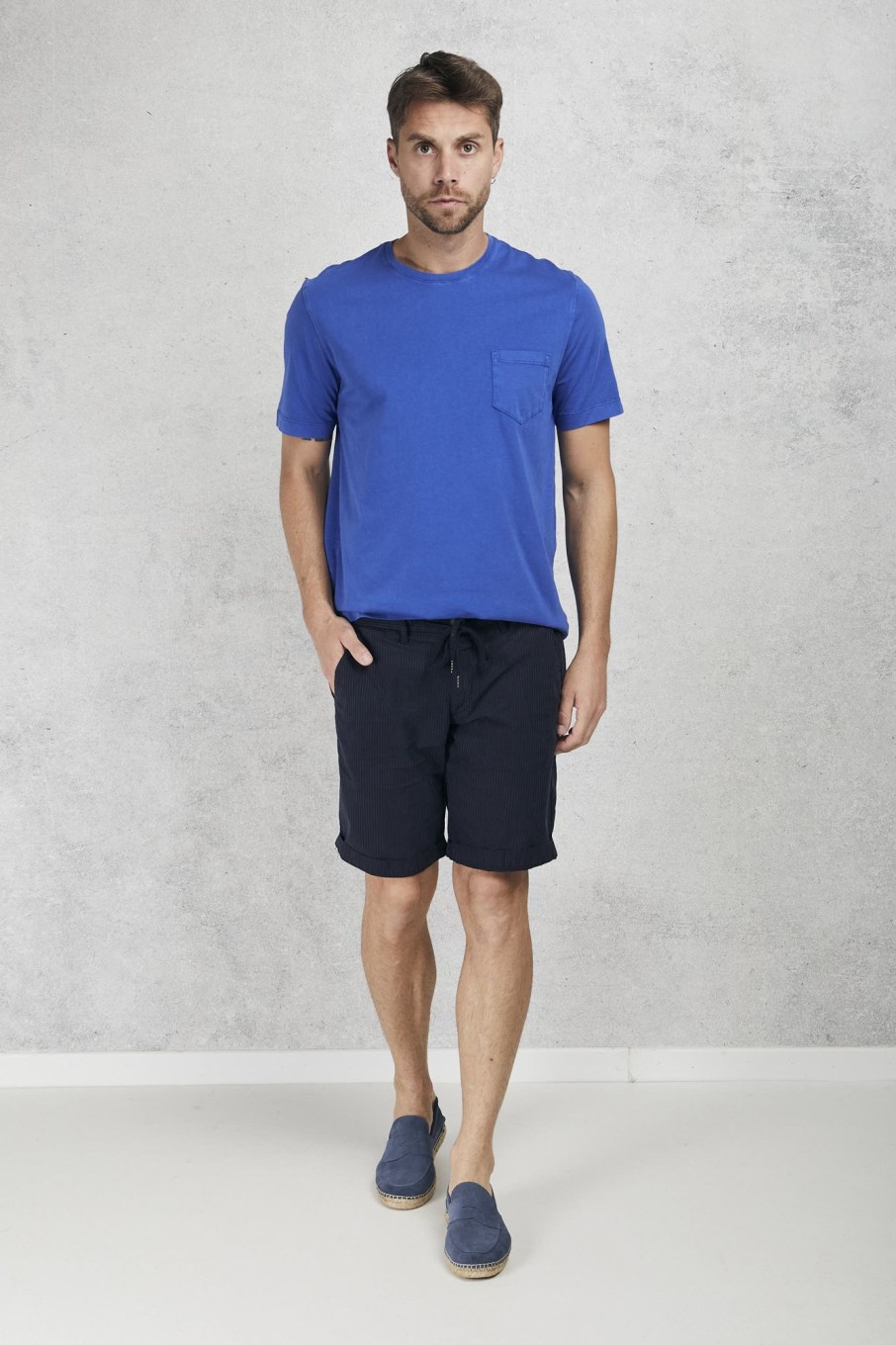 Uomo drumohr T-Shirts | T-Shirt Con Taschino Blu Uomo