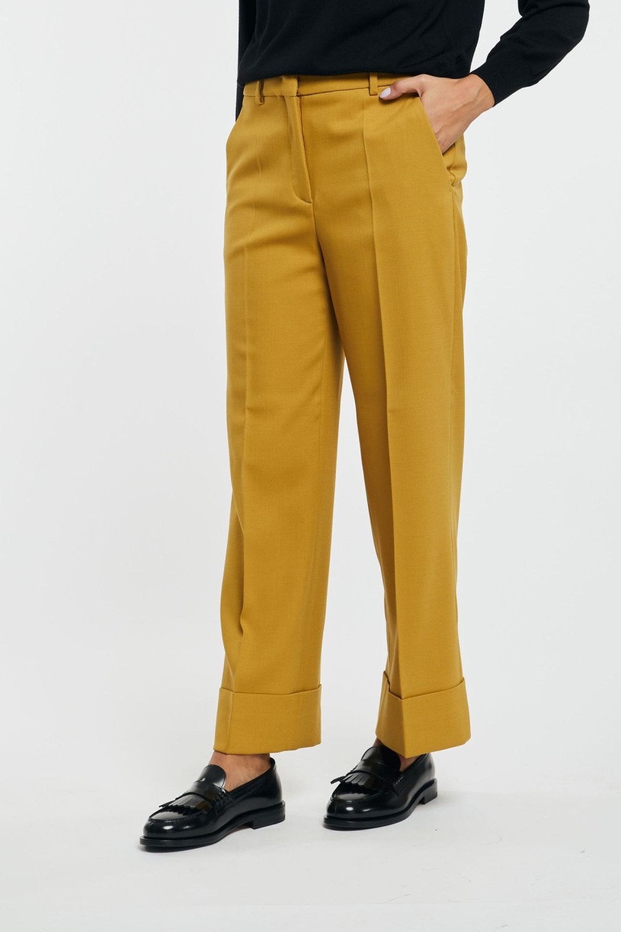 Donna incotex Pantaloni | Pantalone Arlys Cotone Giallo