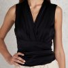 Donna jucca T-Shirt | Top Incrociato Nero Donna